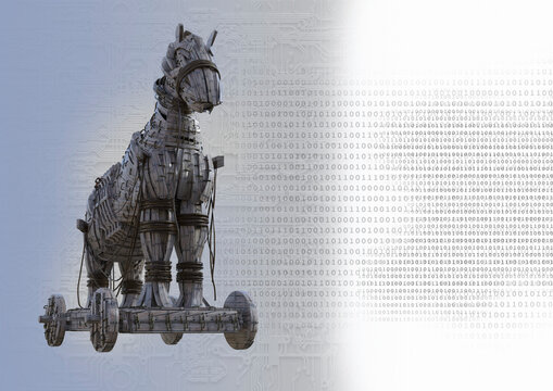 Trojan horse, conceptual illustration