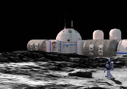 Research facility on Moon, illustration