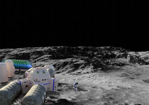 Research centre on Moon, illustration