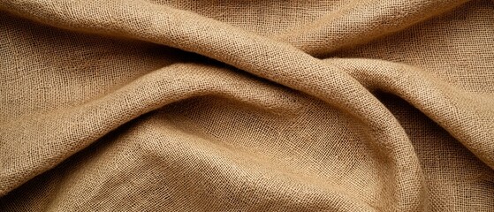 A textured surface of brown fabric with organic folds and a natural look, showcasing its woven pattern and earthy tones.