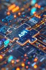 Obraz premium API Integration Concept on Circuit Board