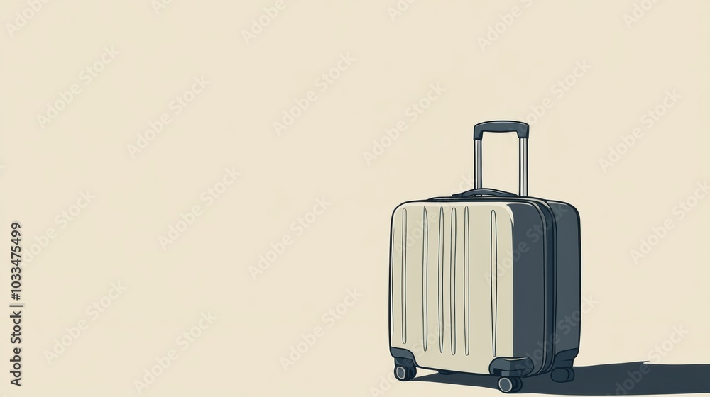 Leinwandbilder this illustration features a sleek suitcase with a handle, drawn with clean lines, emphasizing a min