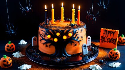 Sinister Sweets Ghostly Cakes for Halloween with candles
