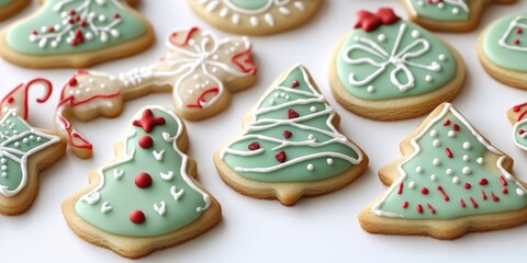 Obraz premium Festively decorated Christmas cookies