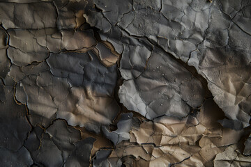 Burned Paper Texture - Charred And Cracked Surface With Detailed Close-Up.