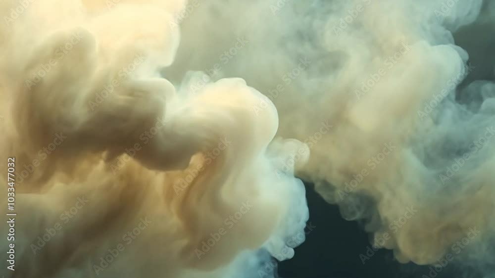 Poster a cloud of smoke is billowing in the air. the smoke is thick and hazy, creating a sense of unease an