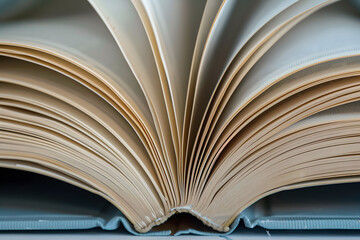 The Intricate Beauty of an Open Book A Close-Up Look at the Pages and Their Gentle Curves.