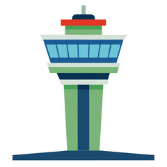 Control tower airport vector illustration isolated on a white background