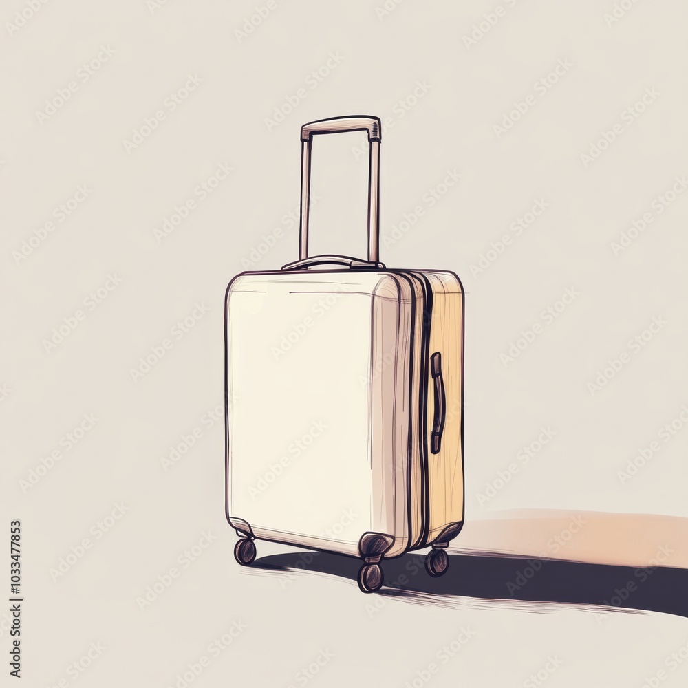 Poster this design features a stylish suitcase with a handle, showcasing simplicity and elegance, perfect f