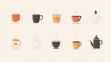 Tea and Coffee Cup Icons: A Visual Delight