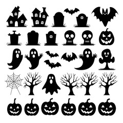Halloween vector icon collection. Symbols of Halloween, horror.