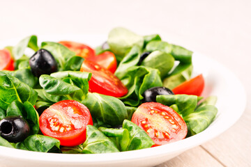 Mixed salad on a plate