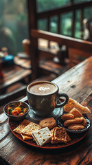 Traditional Indian Tea Time with Masala Chai and Snacks  