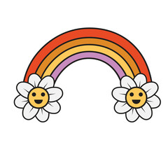 Retro Groovy rainbow