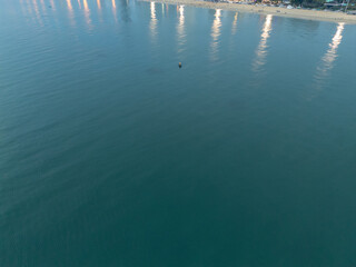 태국 파타야 좀티엔 비치 해안선을 따라 늘어선 고층 콘도와 호텔 빌딩 스카이라인 전경
