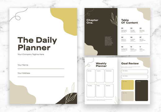 Yellow And White Daily Planner