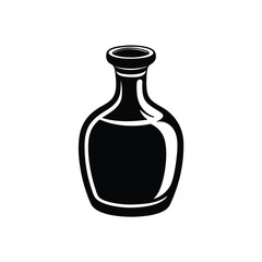 Empty Glass bottle vector silhouette