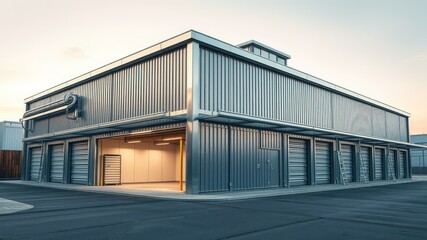 Fototapeta premium Mini Metal Self Storage Facilities in Tilt-Shift Photography Style for Industry Insights