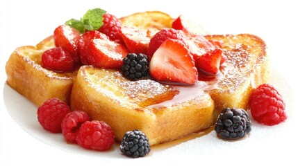Delicious French Toast with Fresh Berries and Syrup