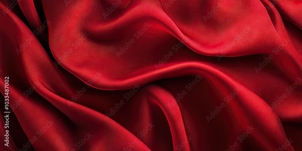 Aufkleber An elegant abstract pattern of red or dark red fabric that has a slightly wavy appearance.