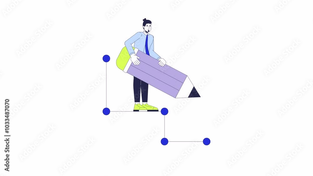 Poster make your own way 2d animation. startup entrepreneur. create path 4k video motion graphic. successfu