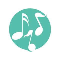 Obraz premium Music note icon logo vector