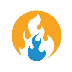 Water and fire logo symbol