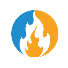 Water and fire logo symbol