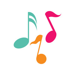 Music note icon logo vector