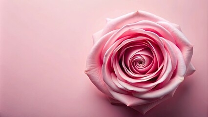 Fototapeta premium pink rose silhouette spiral light pink background