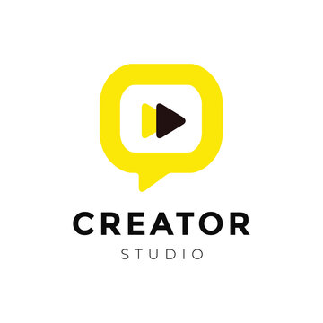 video creator logo media logo design modern vector