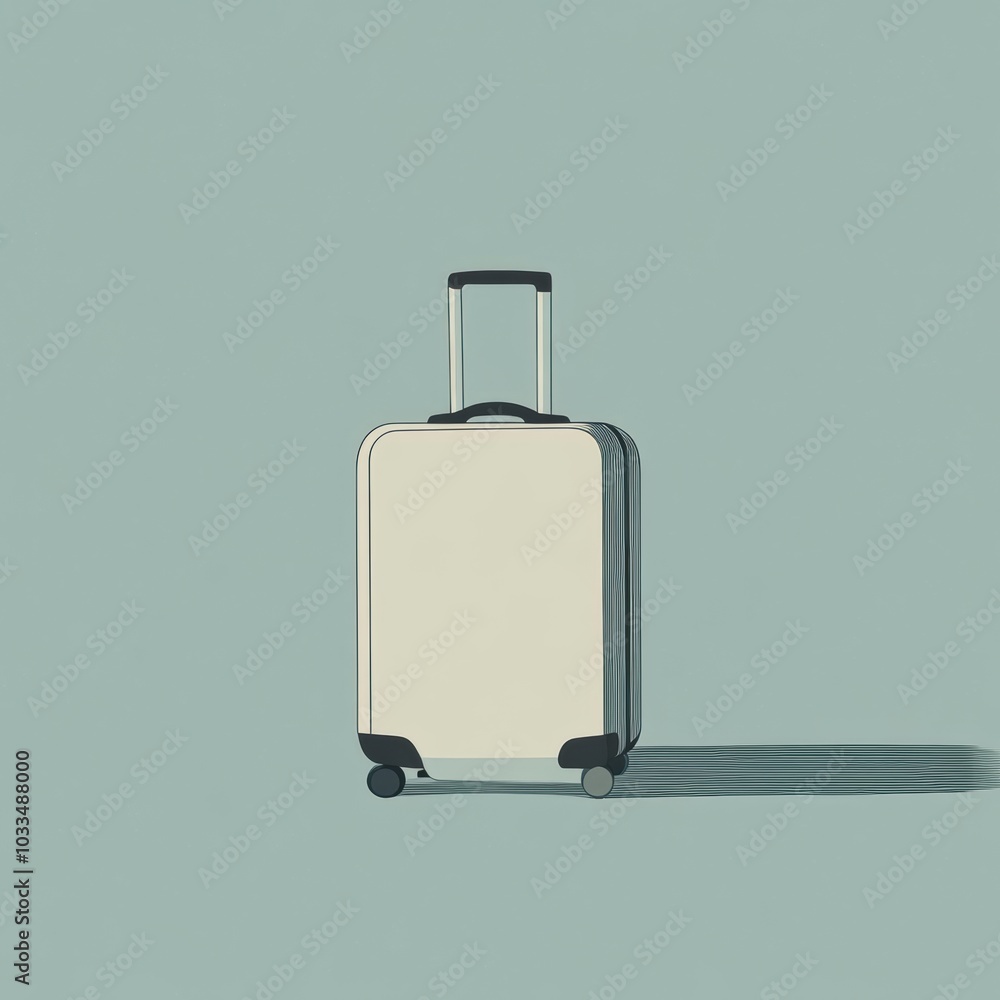 Poster this artwork features a suitcase drawn with clean lines, accentuating its simplicity and modern desi