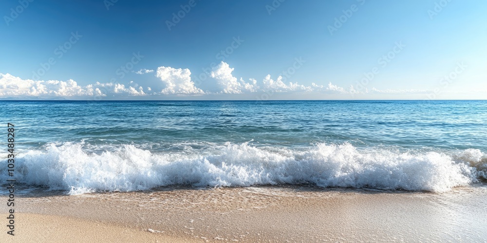 Leinwandbilder empty sea viewed from the beach serves as a useful background - with copy space.
