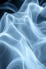 Obraz premium A soft, ethereal wave of translucent smoke or fabric, flowing gracefully with a tranquil, calming aesthetic.