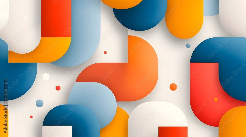 Aufkleber striking abstract featuring a geometric maze design with a bold color palette and a flat minimalist 