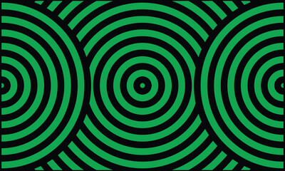 vector graphic of a circular pattern background in black and green colors with elongated screens