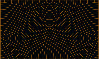 graphic vector of orange color line circular pattern background with black screen