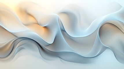 Obraz premium A soft, flowing abstract design featuring gentle waves and a light color palette, creating a serene and calming visual effect.