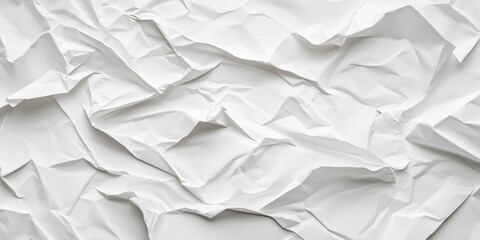 Fototapeta premium White wrinkled paper, recycled paper surface, copy space for text.