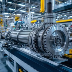 Extremely sharp details with crisp edges of High-tech fuel refinery plant, complex pipelines, modern industrial design.