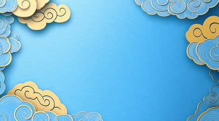 Chinese style auspicious cloud background with blank space
