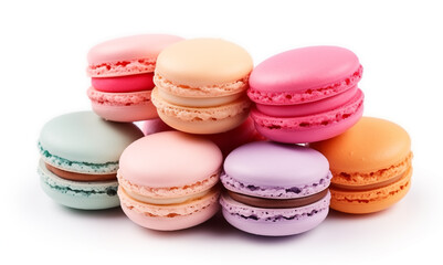 Obraz premium macaron cookies isolated on white background