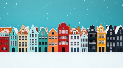 Fototapeta premium winter market in European town square