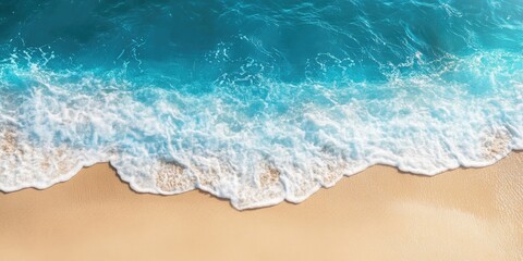 Obraz premium sandy beach and blue ocean water with copy space for your text or image