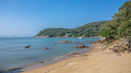 Relaxing at Nga Kau Wan Beach in Hong Kong Oct 12 2024