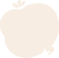 Abstract beige speech bubble with fluid, irregular edges and a small heart shape. Minimalistic design ideal for social media graphics, notes, or text overlays.