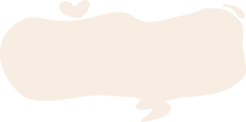Abstract beige speech bubble with fluid, irregular edges and a small heart shape. Minimalistic design ideal for social media graphics, notes, or text overlays.