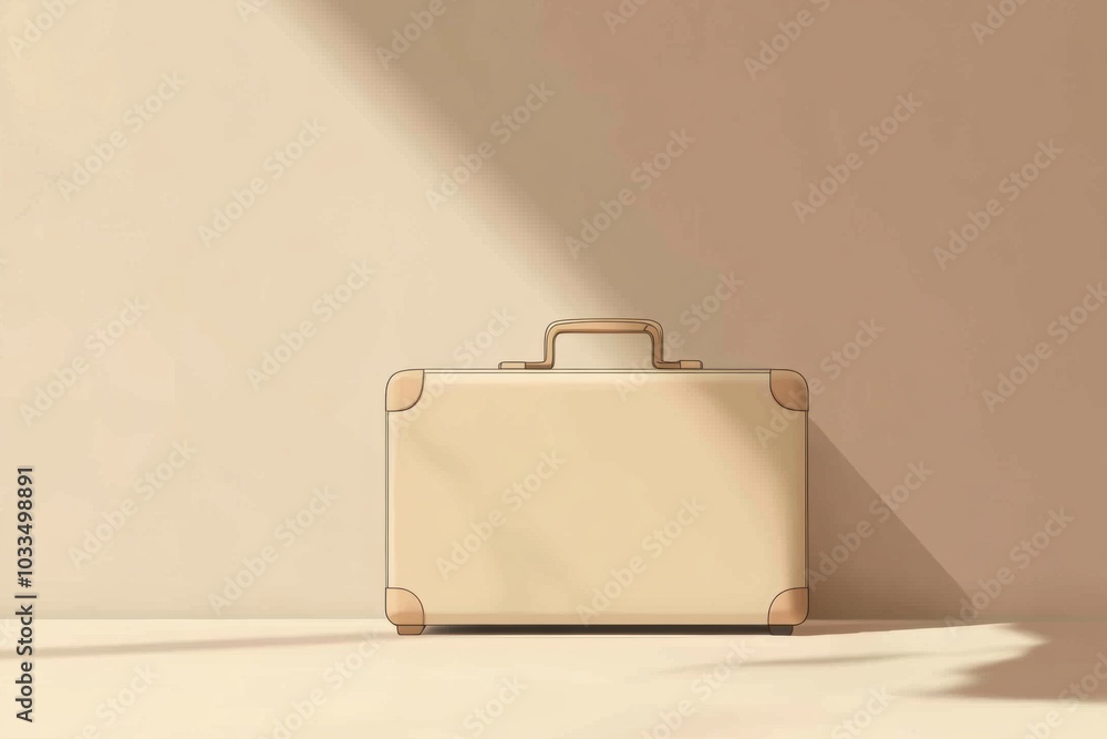 Aufkleber The suitcase is depicted with clean lines and simple design, symbolizing travel and the excitement of exploring new destinations. Generative AI