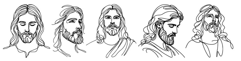detailed jesus christ portrait sketches for religious and spiritual projects