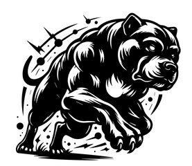 realistic running dog poses in vector black vector logo 